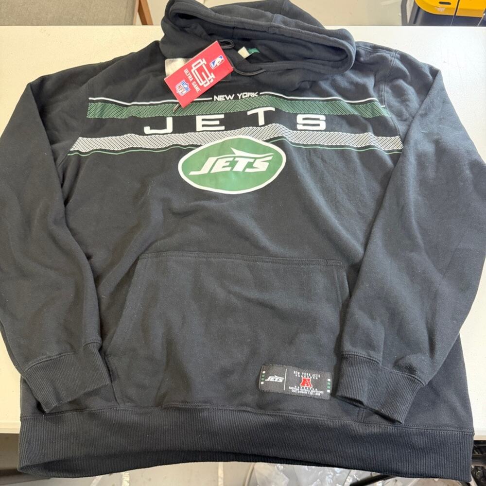 New York Jets Ultra Game NFL Hoodie Black XXL NWT